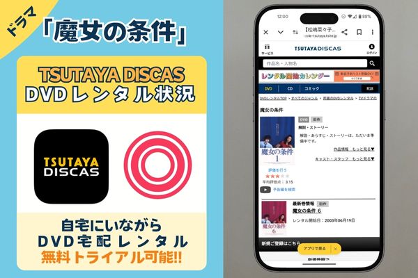 TSUTAYA DISCAS配信状況画像.　魔女の条件